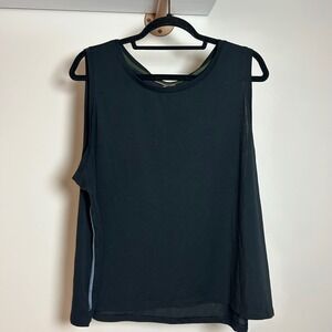 Bombas Womens Black Bee Better Performance Sleeveless Tank Top Size‎ 1X